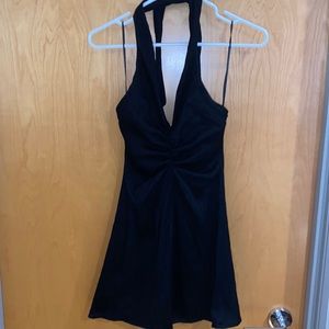 Zara black mini halter dress